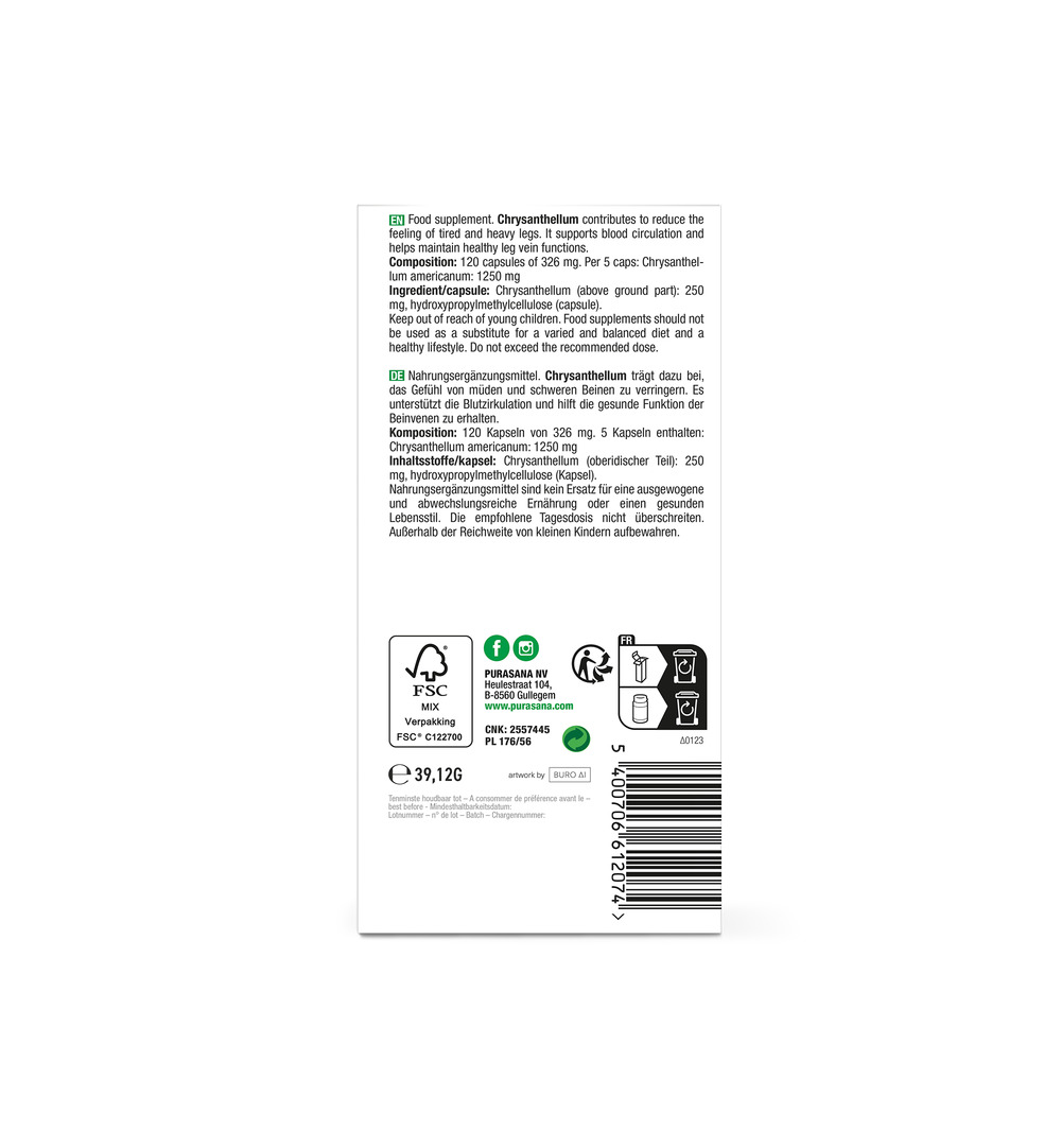 Purasana Chrysanthellum Vegan (120 vega capsules) - image 3