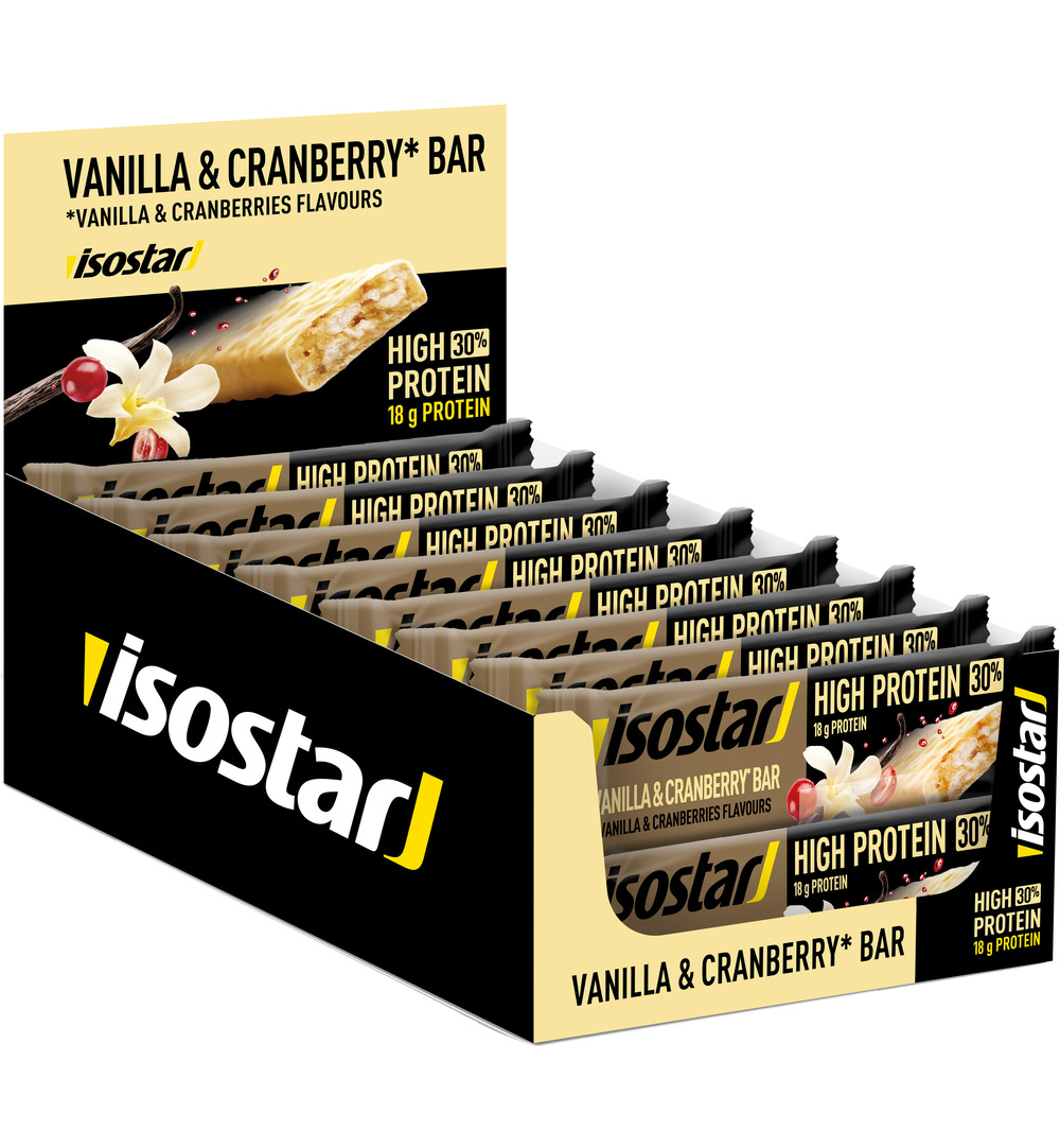 Isostar High Protein Bar Vanilla Cranberry (1 Reep)