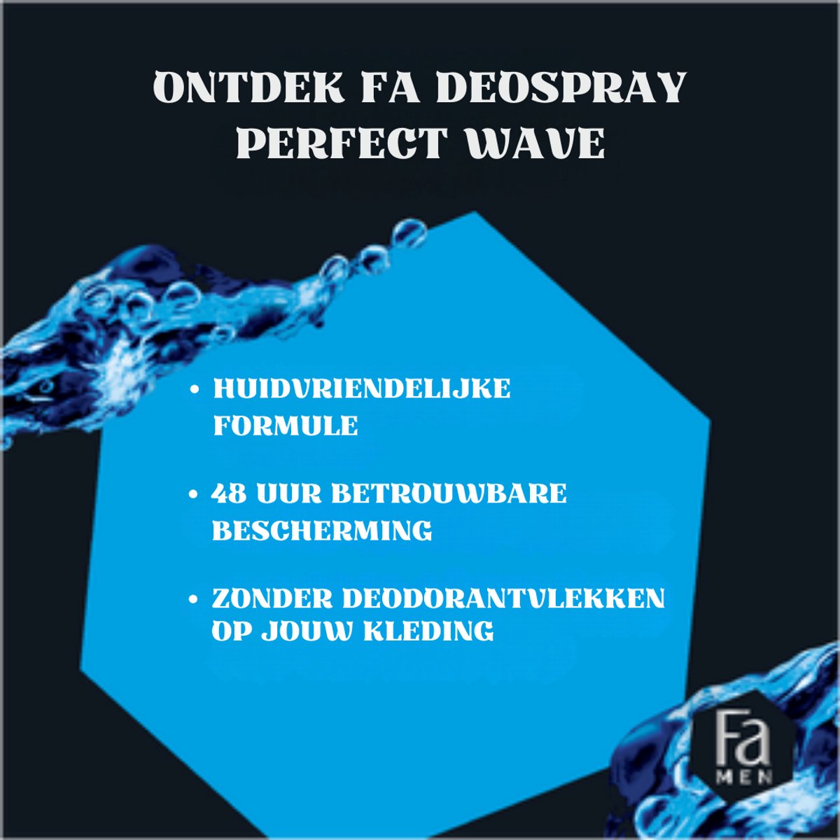 6x Fa Men deodorant spray perfect wave (150 ml)