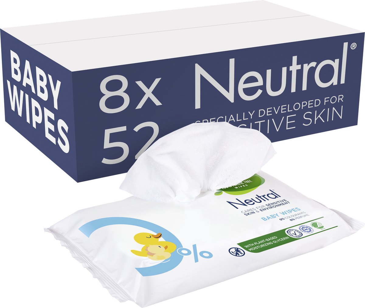 8x Neutral Baby doekjes (52 stuks)
