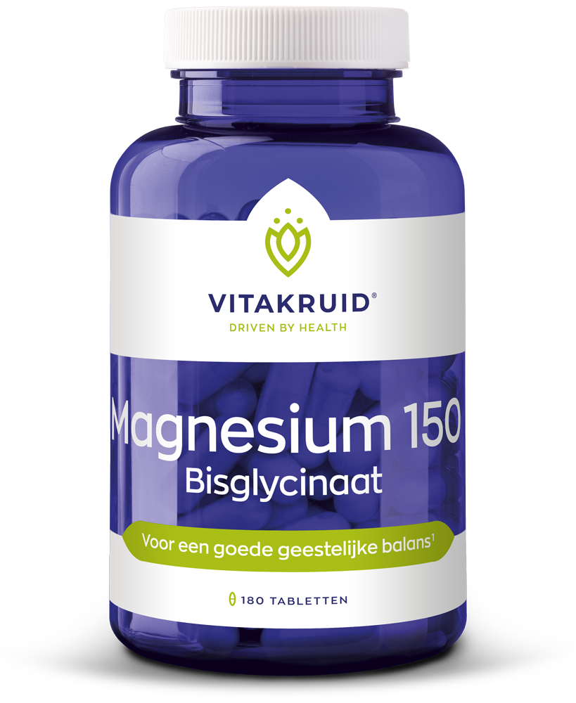 Vitakruid Magnesium 150 Bisglycinaat Met 200Mg L-Taurine (180 tabletten)