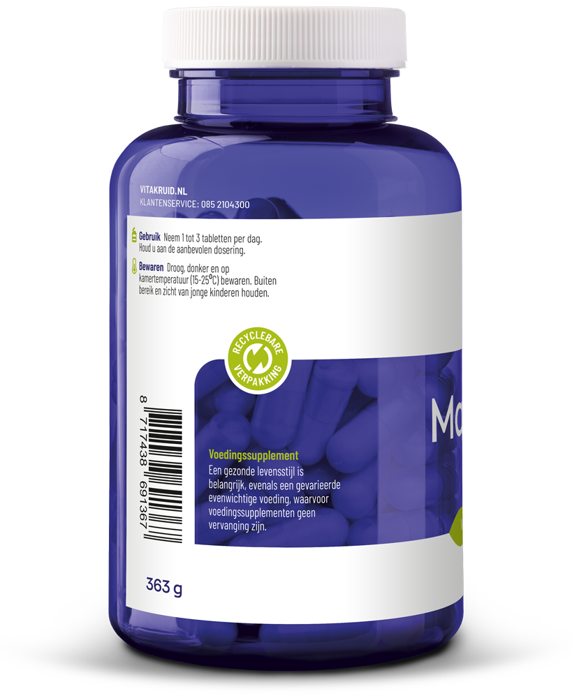 Vitakruid Magnesium 150 Bisglycinaat Met 200Mg L-Taurine (180 tabletten)