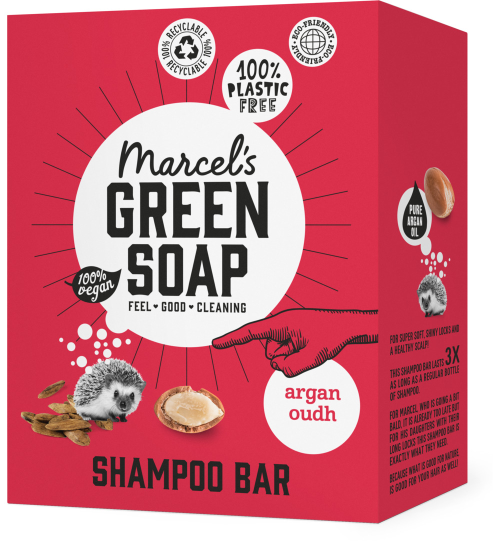 Marcel's Green Soap Shampoo bar argan & oudh (90 gr) - image 2