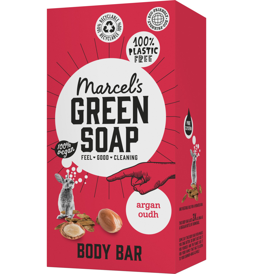 Marcel's Green Soap Shower bar argan & oudh (150 gr) - image 2