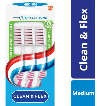 Aquafresh Tandenborstel clean & flex medium (3 stuks)