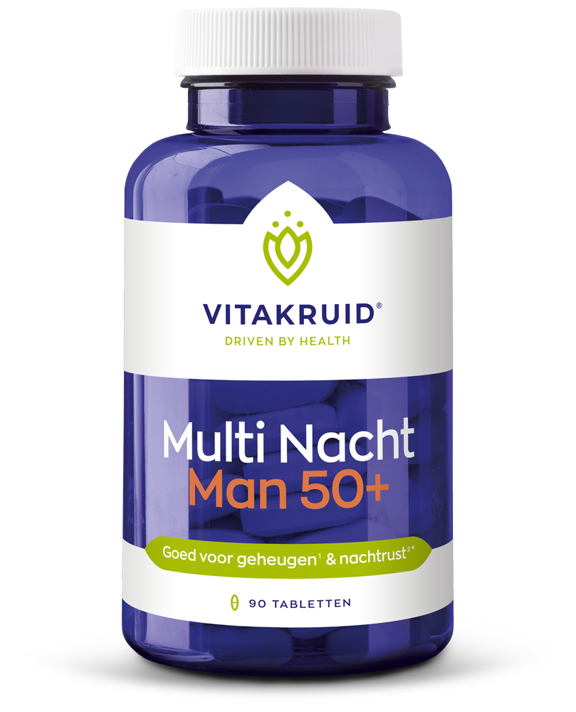 Vitakruid Multi Nacht Man 50+ 100% Vegan (90 tabletten)