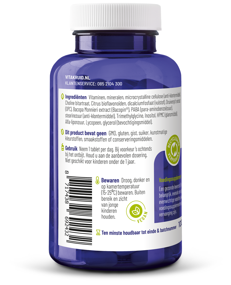 Vitakruid Multi Dag Vrouw 50+ 100% Vegan (90 tabletten)