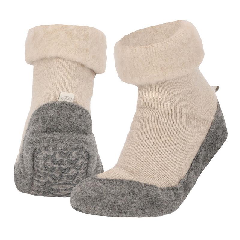 Apollo Huisslof wol anti-slip beige 4 1/42 (1 paar)