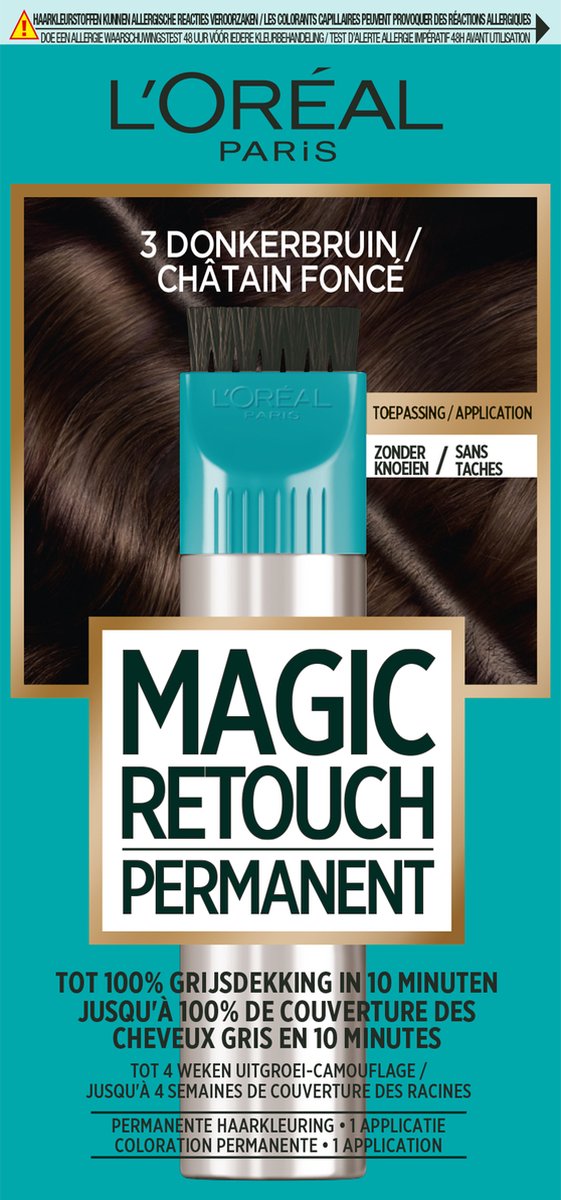 Loreal Paris Magic Retouch Permanente Haarkleuring nr 3 Donkerbruin (1 stuk)