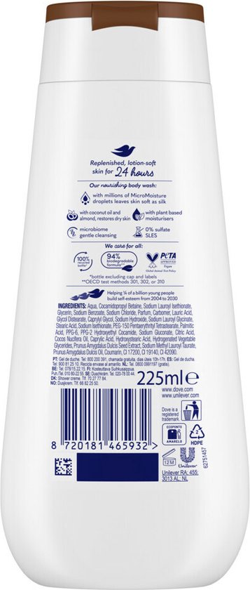 Dove Showergel Restoring Coconut & Almond (225 ml)