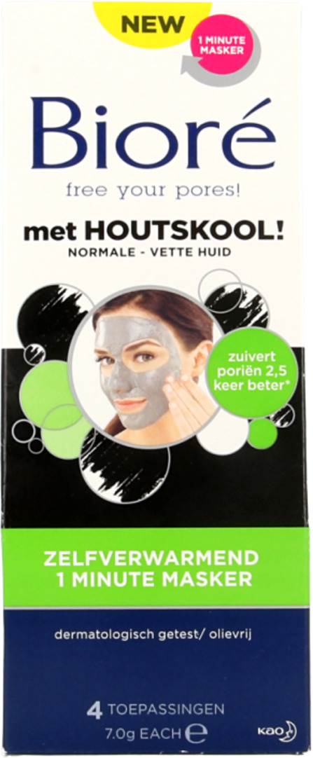Bioré Zelfverwarmend 1 minuut masker (4 stuks)
