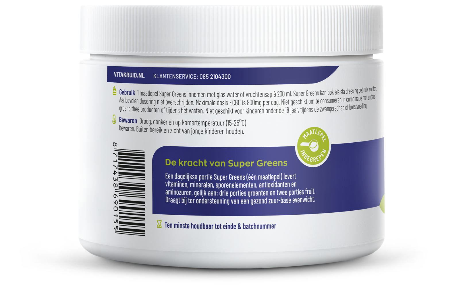 Vitakruid Super Greens 25 Nutrienten Oa Probiotica & Enzymen (220 gr)