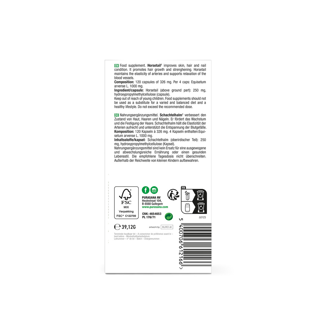 Purasana Heermoes/Prele Vegan Bio (120 vega capsules) - image 3