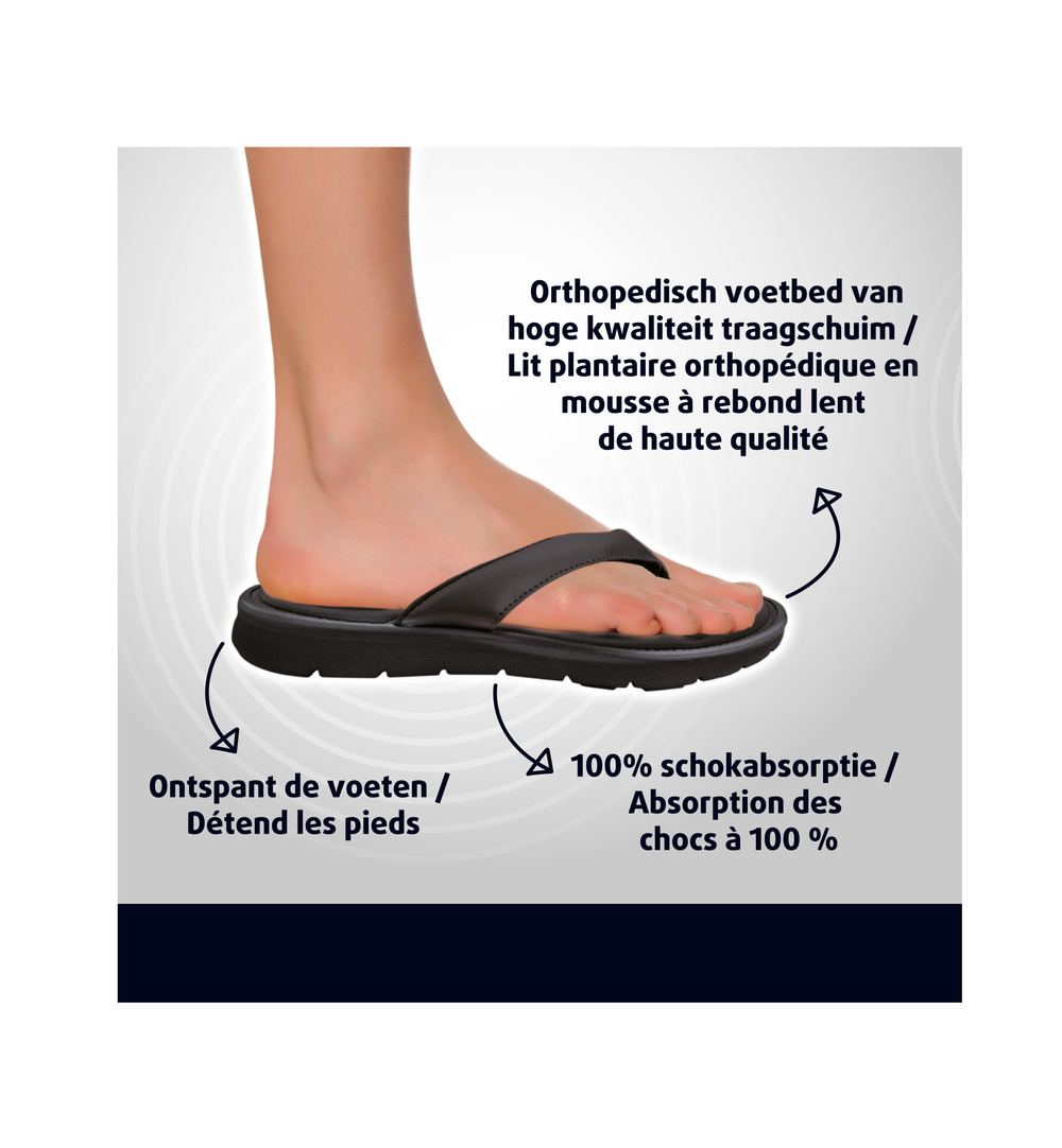 Lucovitaal Orth. Slippers 45-46 Zwart (1 paar) - image 3