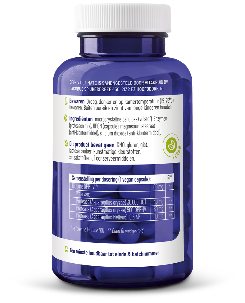 Vitakruid Dpp-Iv Ultimate Biocore® Optimum Complete Enzymen (90 vega capsules) - image 2