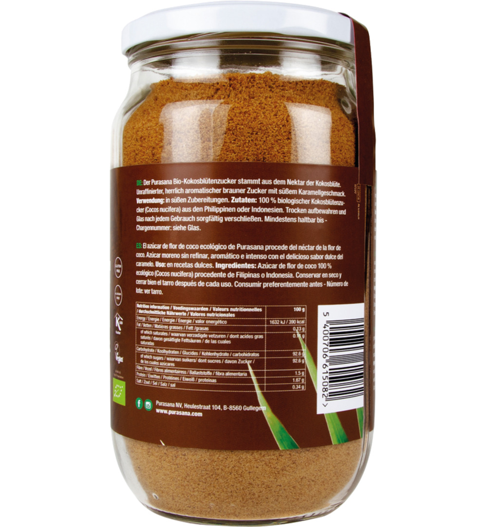 Purasana Kokosbloesemsuiker/Sucre De Fleur De Coco Bio (500 gr) - image 2