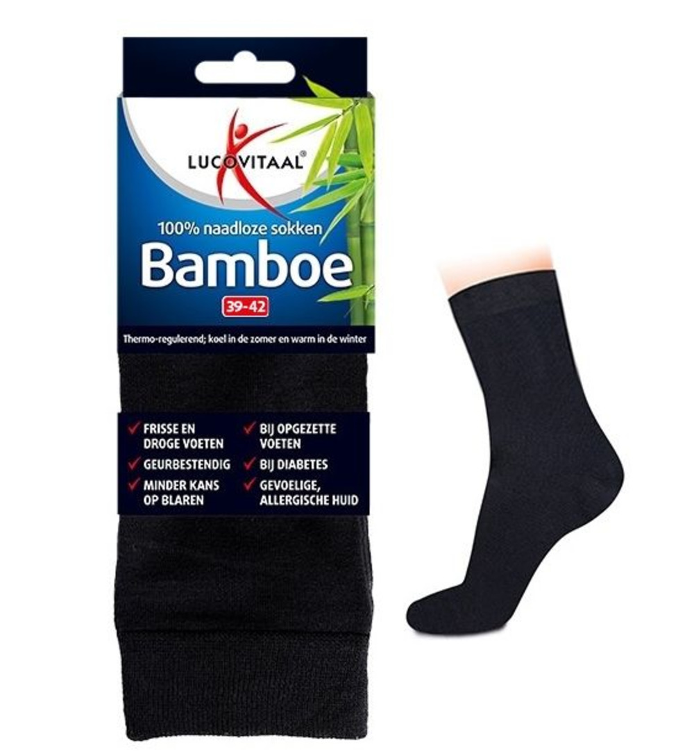 Lucovitaal Bamboe Lange Sokken Antraciet 39-42 (1 paar) - image 2