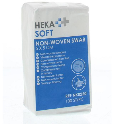 Hekasoft Non woven kompres 5 x 5 4-laags (100 stuks)