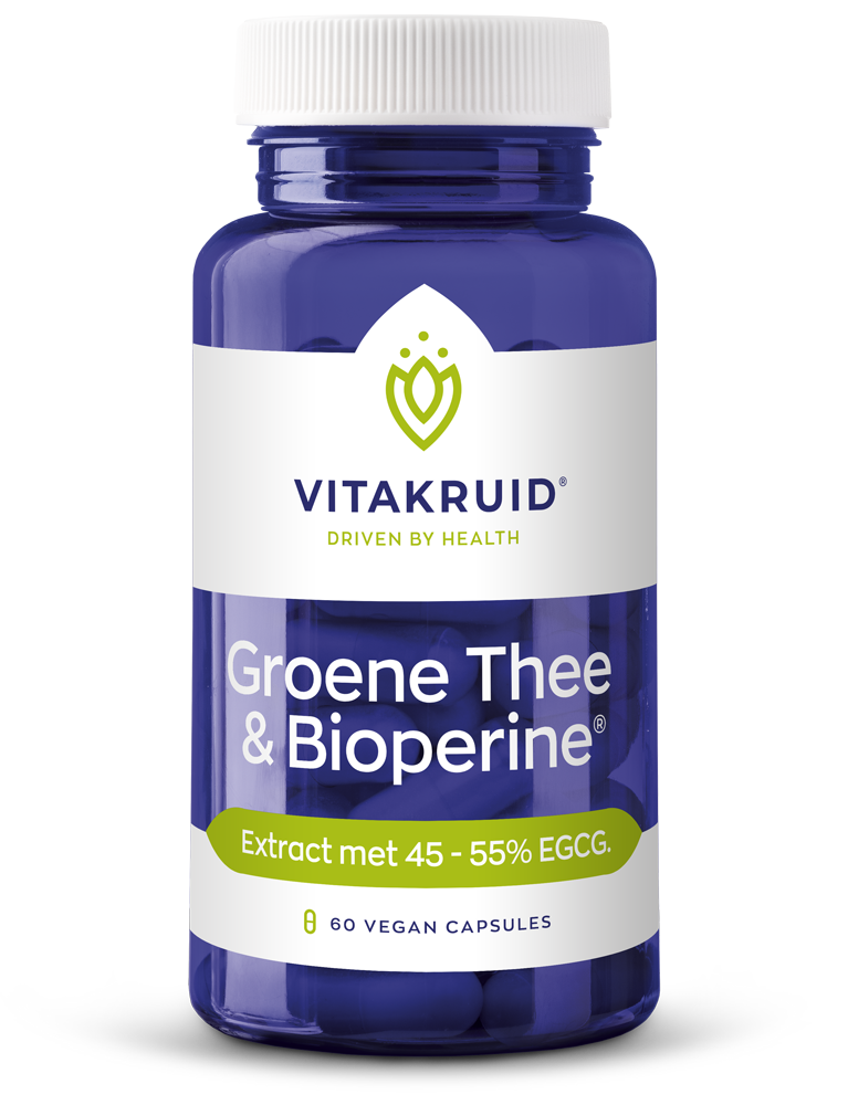 Vitakruid groene Thee & Bioperine® >50% Egcg >80% Catechines (60 vega capsules)