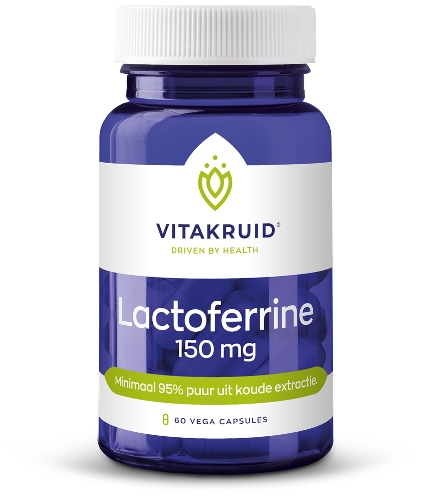 Vitakruid Lactoferrine 150 Mg Minimaal 95% Puur + Vitamine C (60 vega capsules)