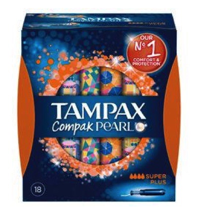 Tampax Tampons compak pearl super plus (18 stuks)