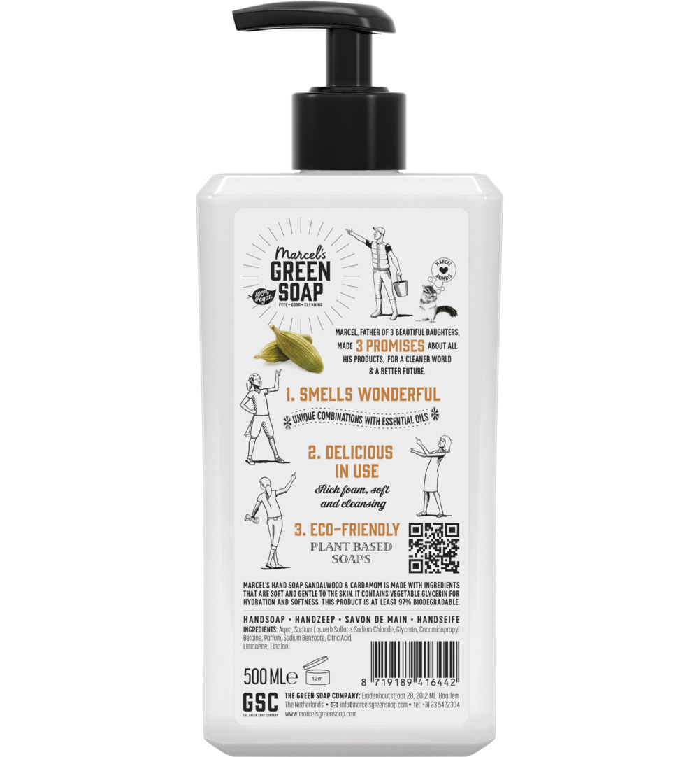 Marcel's Green Soap Handzeep sandelhout & kardemom (500 ml)