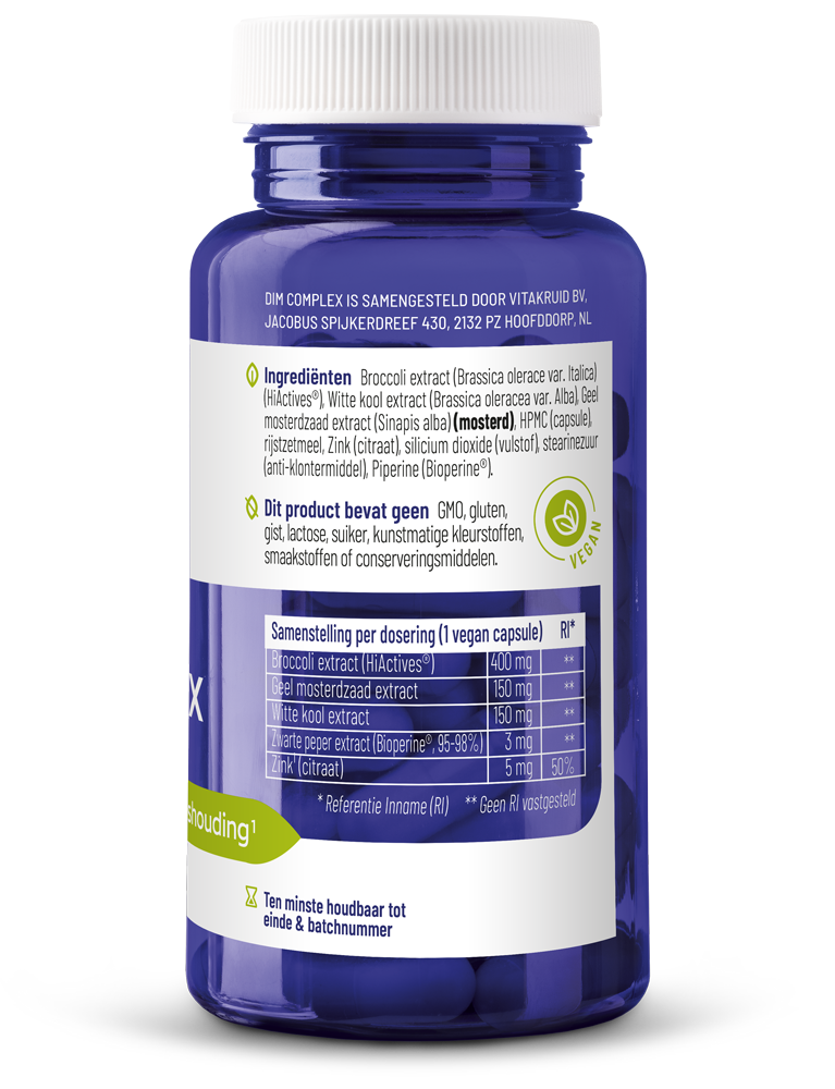 Vitakruid Dim Builder 400 Mg Broccolikiem Extract Hiactives® (60 vega capsules) - image 2