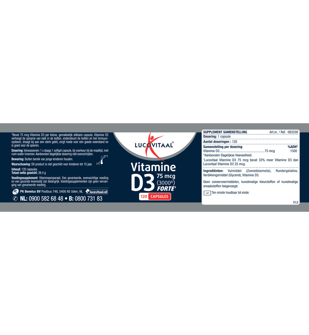 Lucovitaal D3 75mcg (120 capsules) - image 2