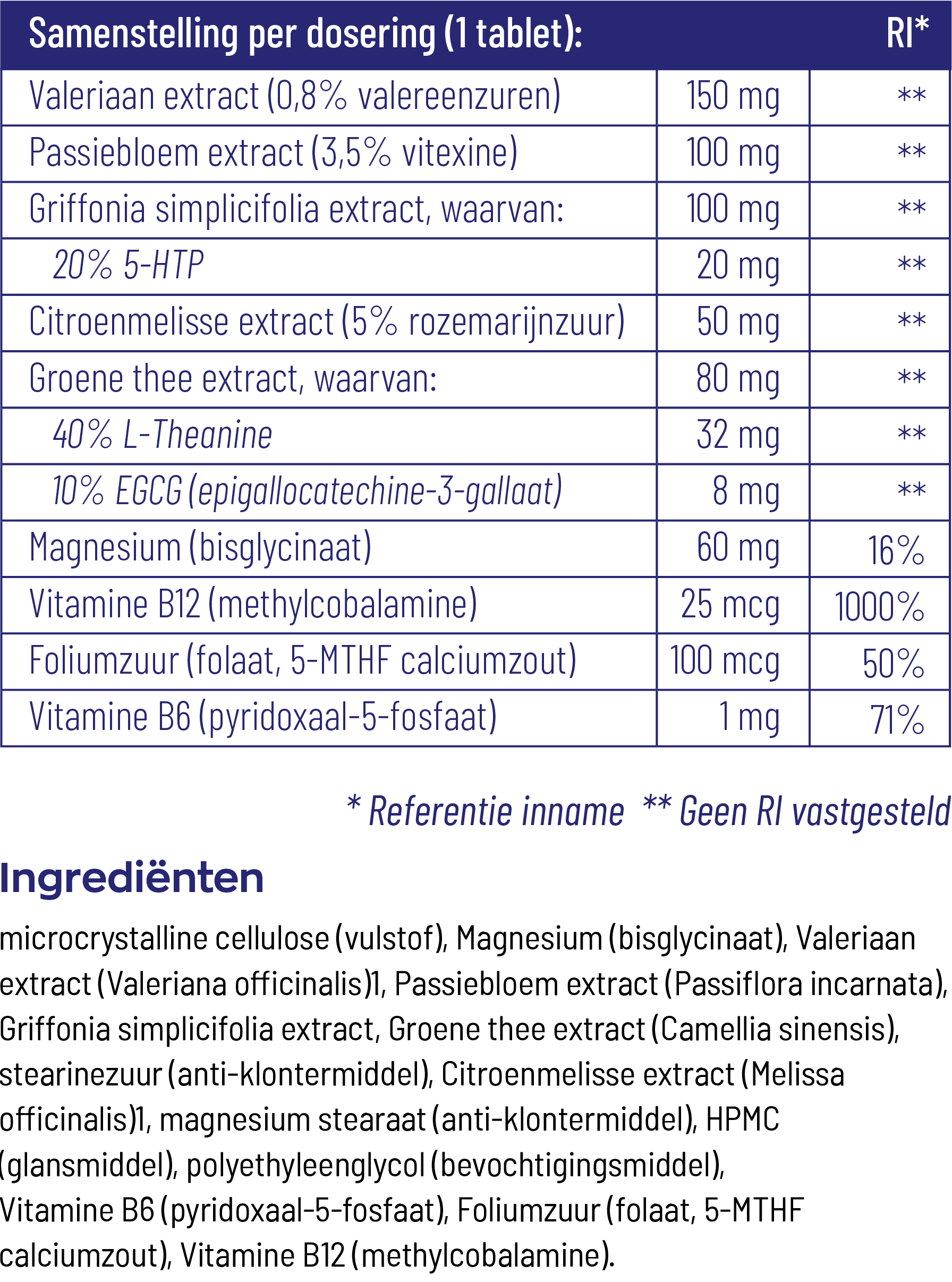 Vitakruid Slaapcomplex Oa Valeriaan Magnesium Bisglycinaat (90 Tabletten) - image 3