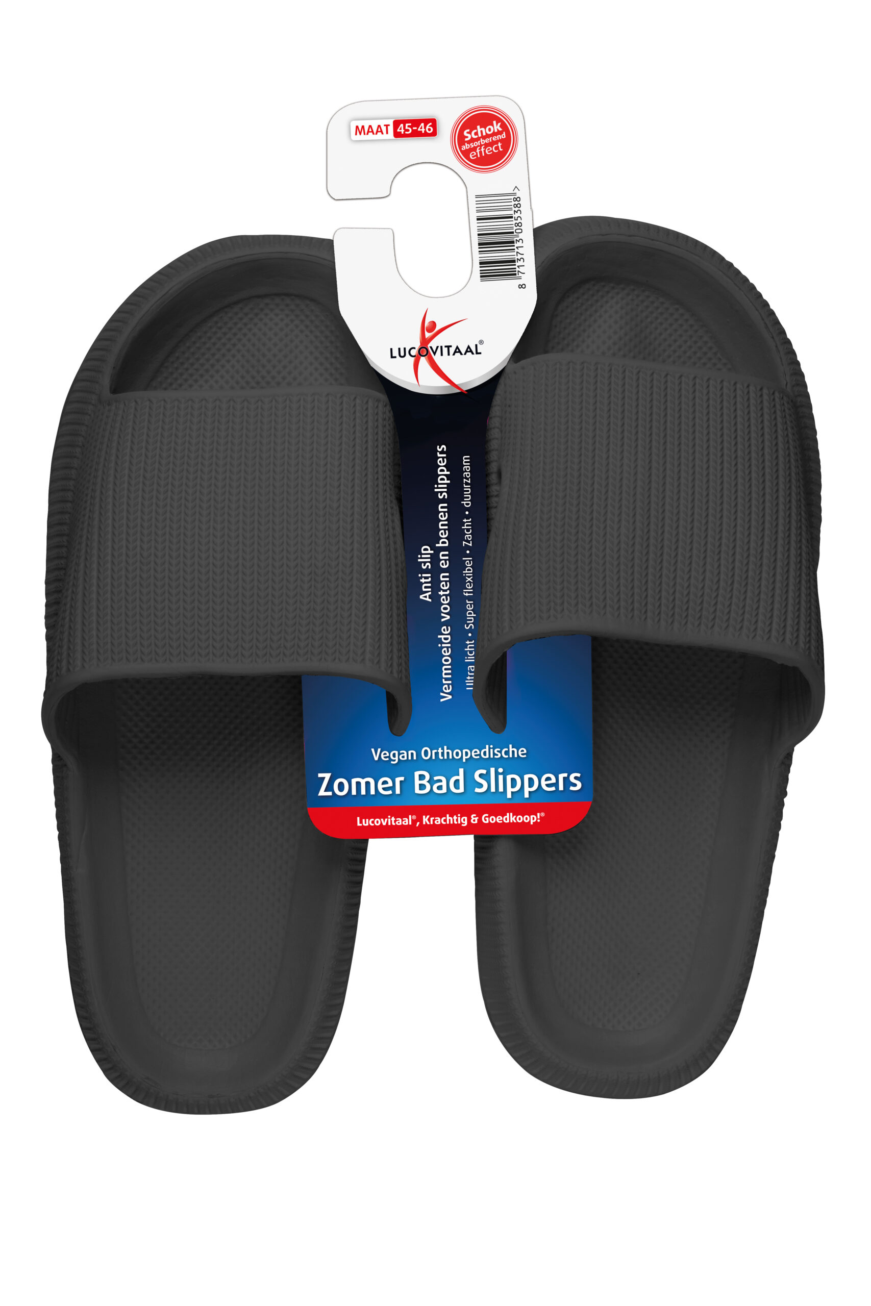 Lucovitaal Orth. Badslippers 45-46 Zwart (1 paar)