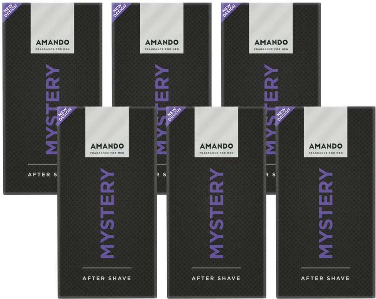 6x Amando Mystery Aftershave (50 ml)