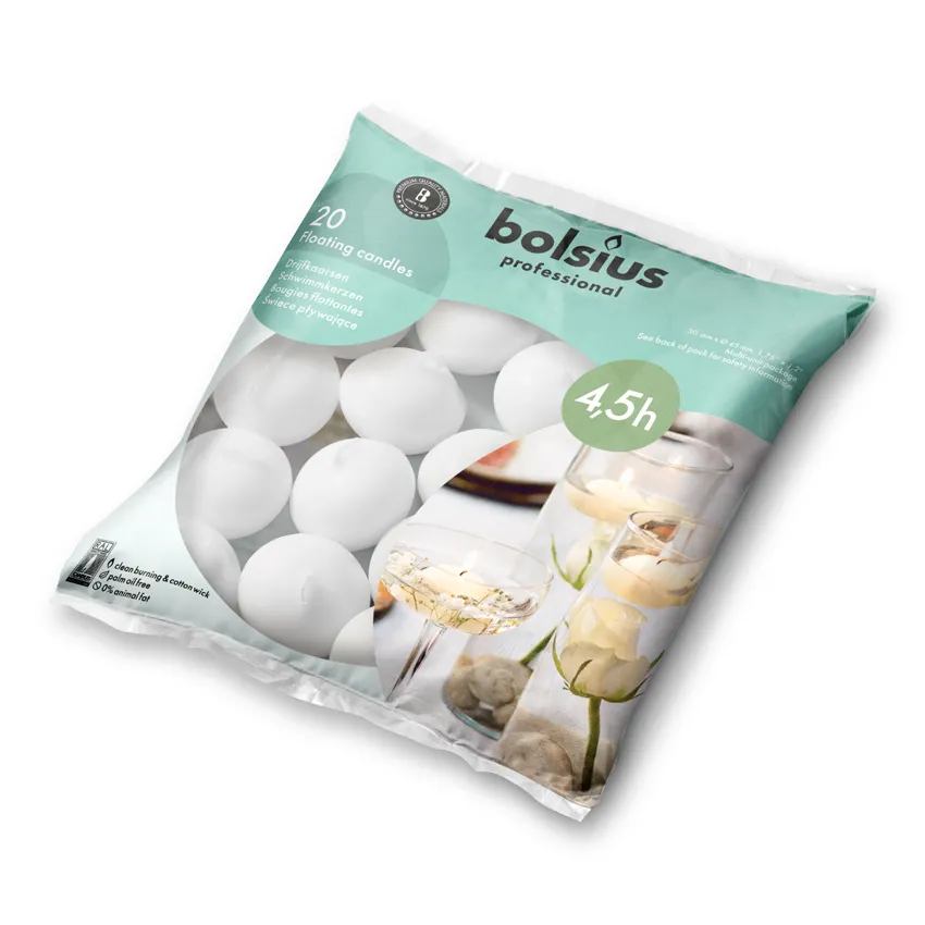 Bolsius Drijfkaarsen Zak 20 Wit (1 stuk)