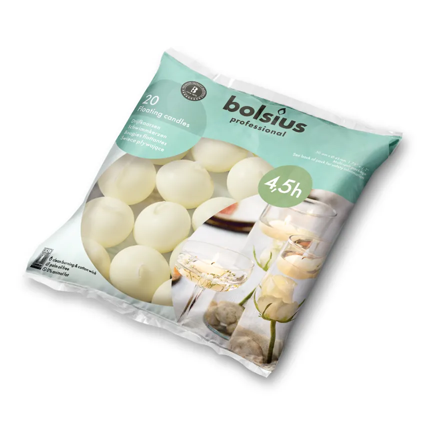 Bolsius Drijfkaarsen Zak 20 Ivoor (1 stuk)