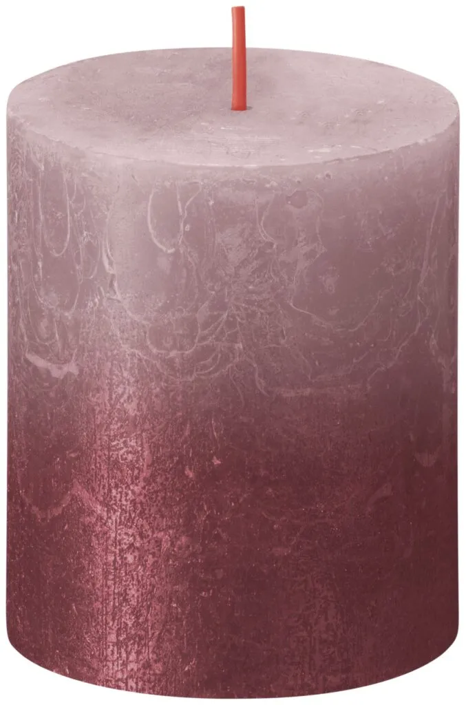 Bolsius Fading Metallic Rustiekkaars 80/68 Ash Rose + Red (1 stuk)
