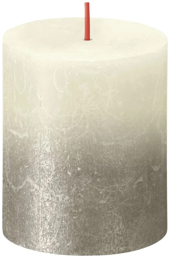 Bolsius Fading Metallic Rustiekkaars 80/68 Soft Pearl + Champagne (1 stuk)