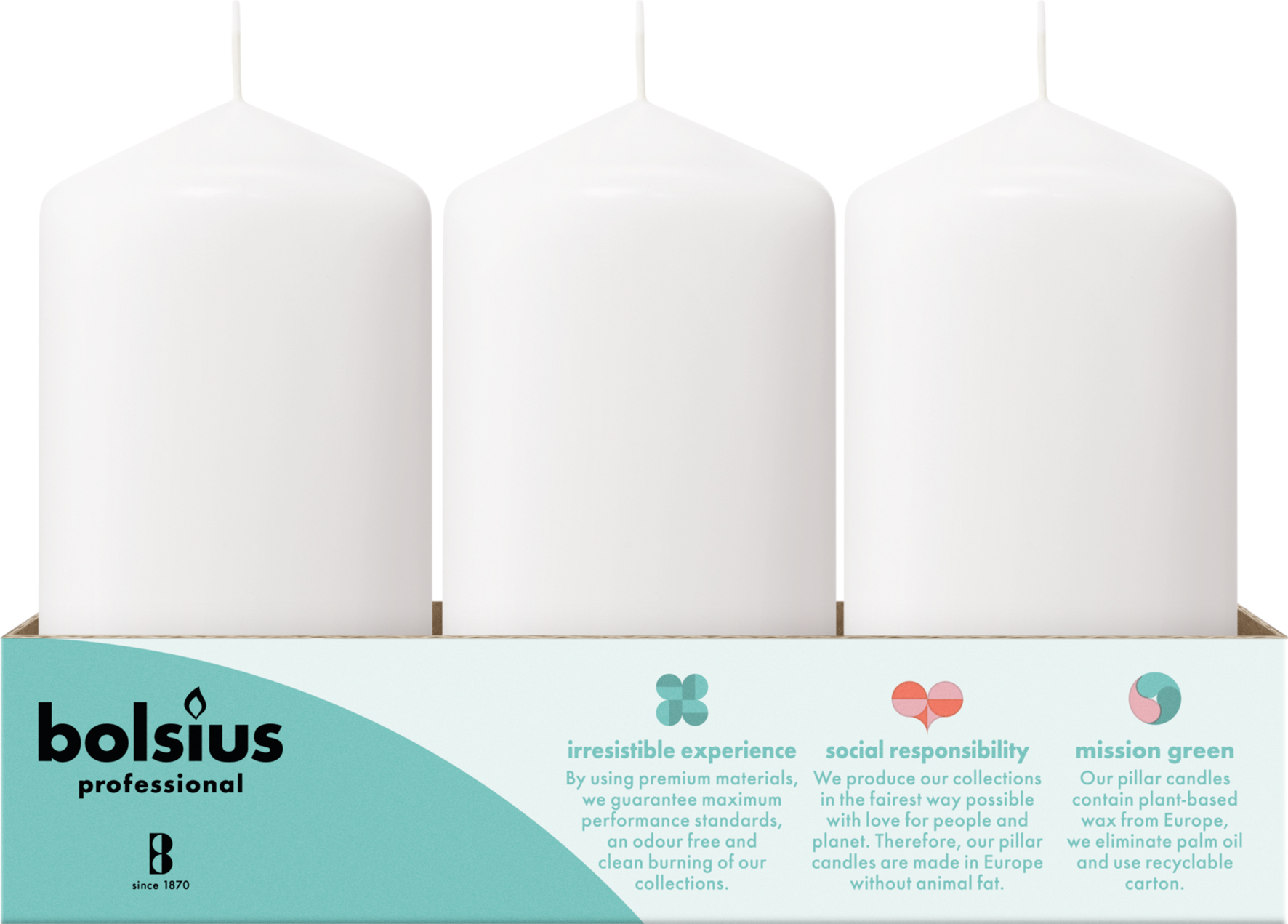 Bolsius Horeca Stompkaarsen 12/6 Wit (12 stuks) - image 3