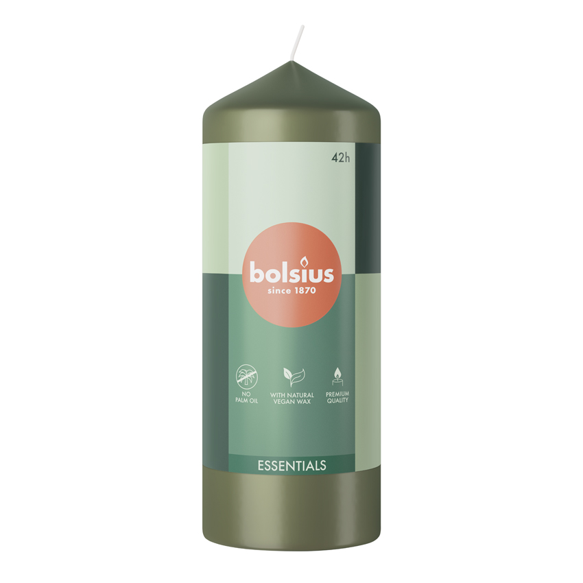 Bolsius Stompkaars 150/58 Olivegreen (1 stuk)