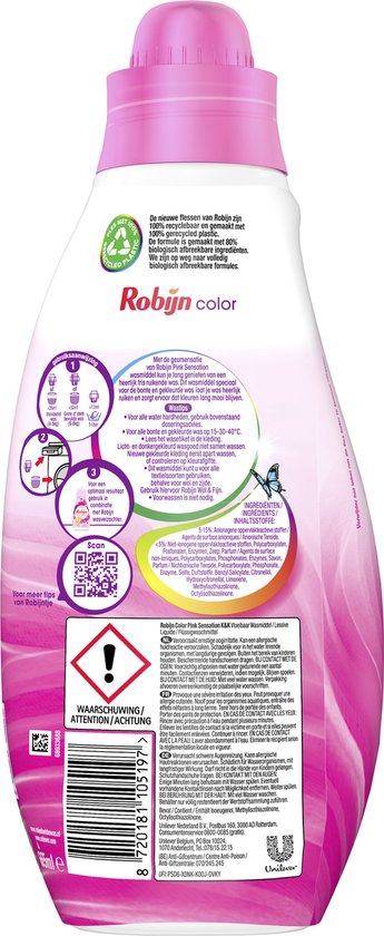 Robijn Wasmiddel Pink Sensation Kleur (665 ml)