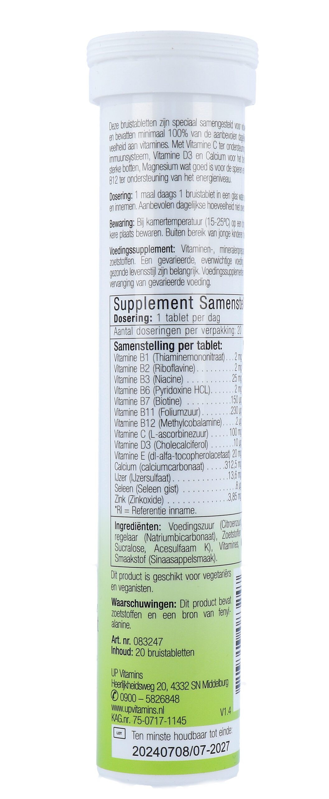 Unipharma Multivitaminen (20 bruistabletten)