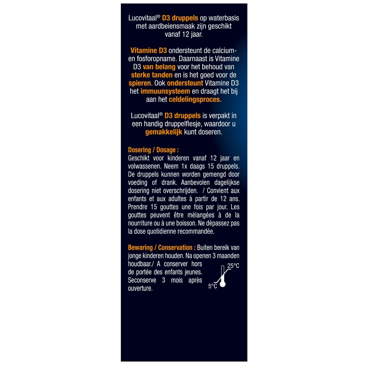 Lucovitaal Vitamine D3 Druppels Aardbeismaak (50 ml) - image 3