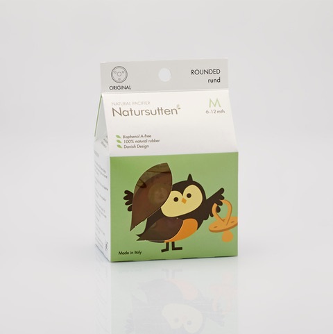 Natursutten Fopspeen Rond Kers M 6-12 Maanden (1 stuk)