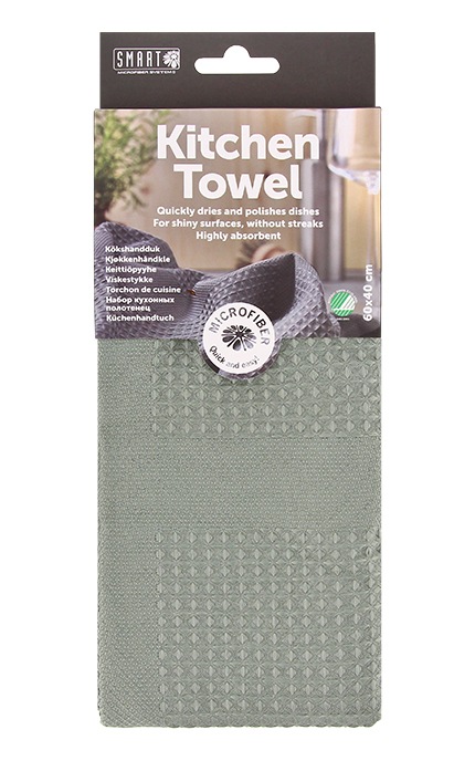 Smart Nature Keukenhanddoek 60X40 Cm. Van 'Jaquard Wafel' Microvezel (1 stuk)