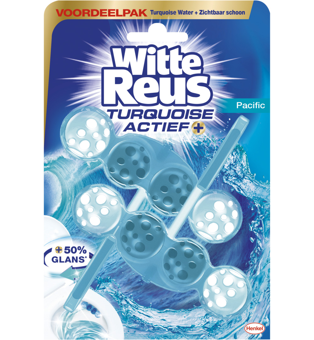 Witte Reus Toiletblok turquoise actief (2 stuks)