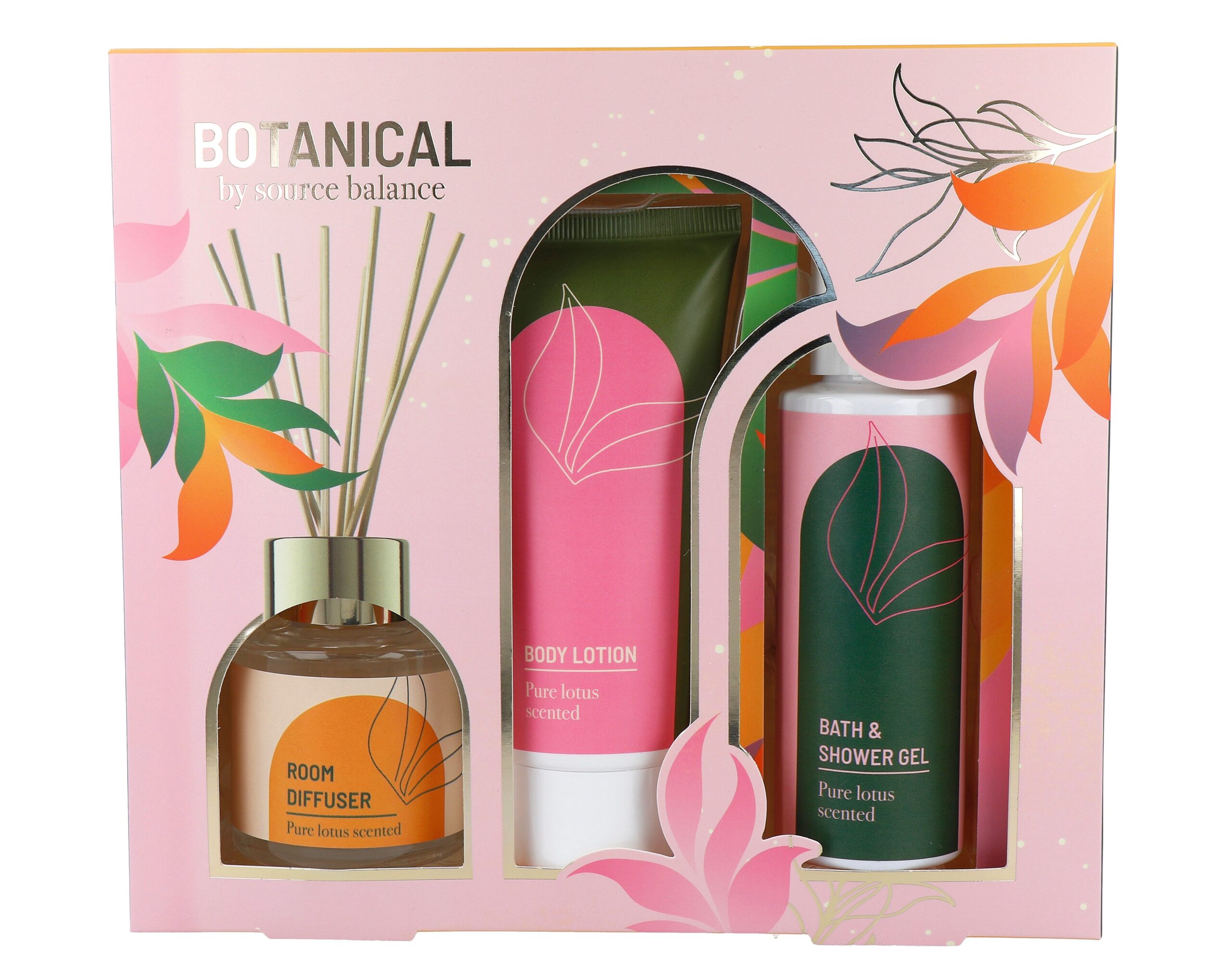 Botanicals Geschenkset Geurstokjes, Bodylotion En Douchegel (1 set)