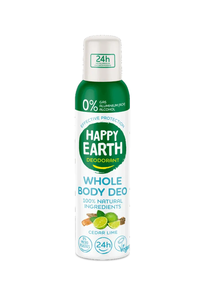 Happy Earth 100% Natural Whole Body Deo Spray Cedar & Lime (100 ml)