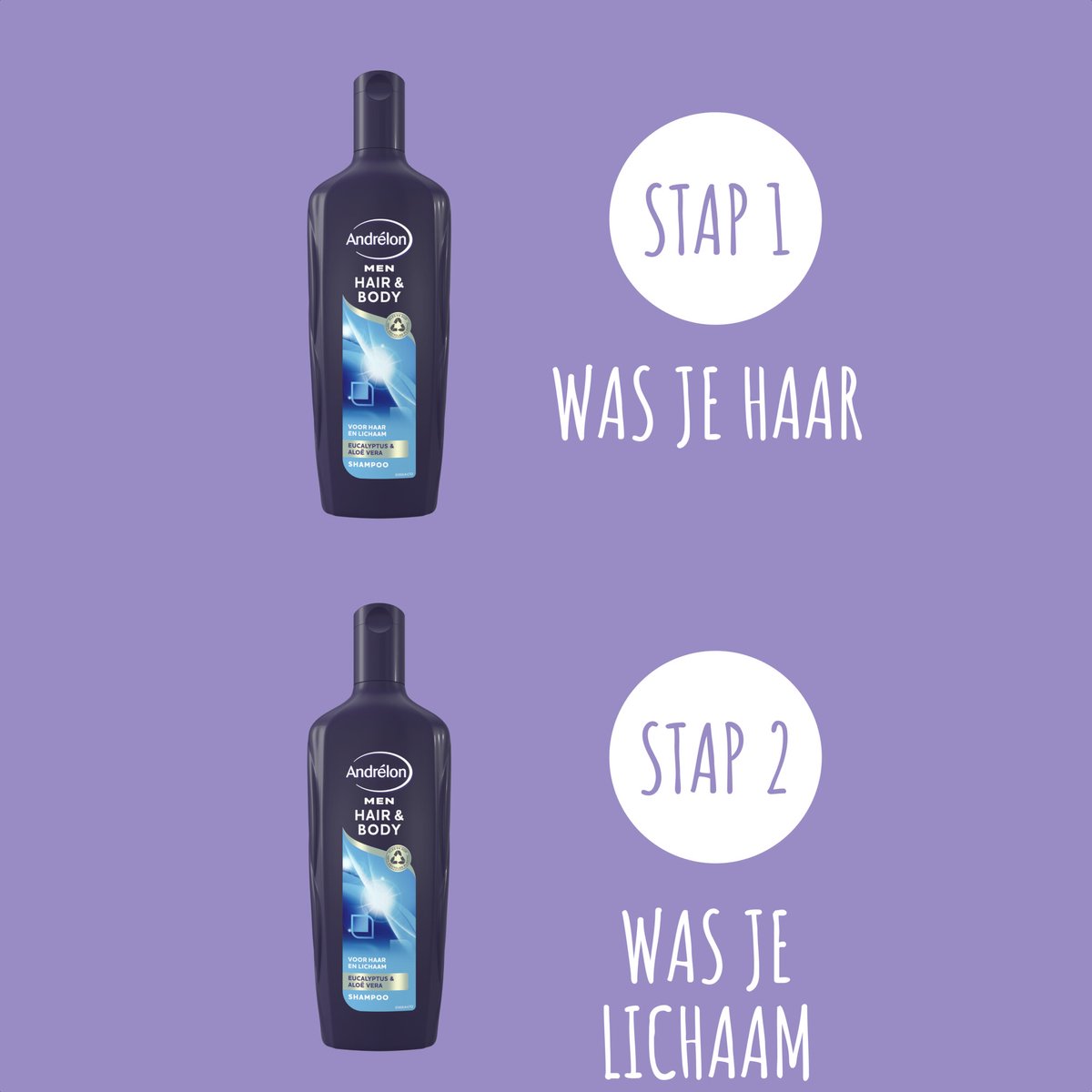 6x Andrelon Shampoo Men Hair & Body (300 ml)