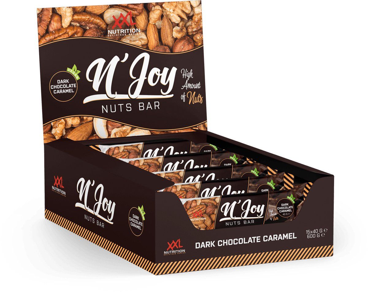 XXL Nutrition N'Joy Nuts Bar Dark Chocolate Caramel Vegan (40 gr)