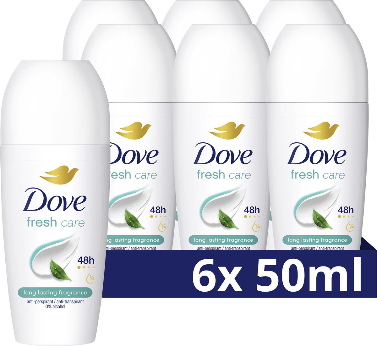 6x Dove W Fresh Deodorant Roll-On (50 ml)